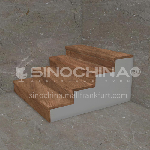 Natural brown wood grain marble staircase M-MA77H